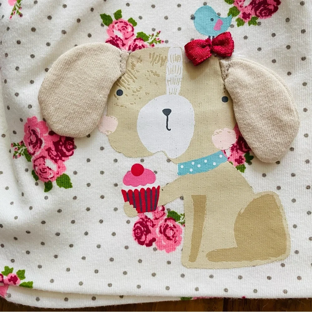 H&M Floral Hat Cotton Cottagecore Girl size 6 - 12 Months